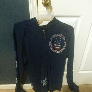 Affliction zip up reversible hoodie